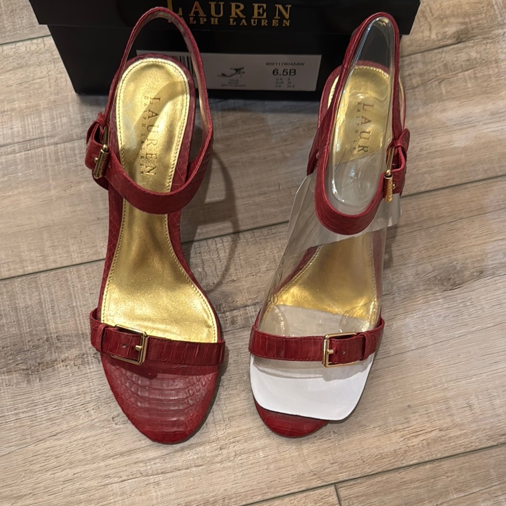 Ralph Lauren Red Heeled Sandals